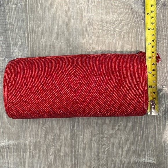 Red Beaded Clutch Purse - Picture 3 of 6